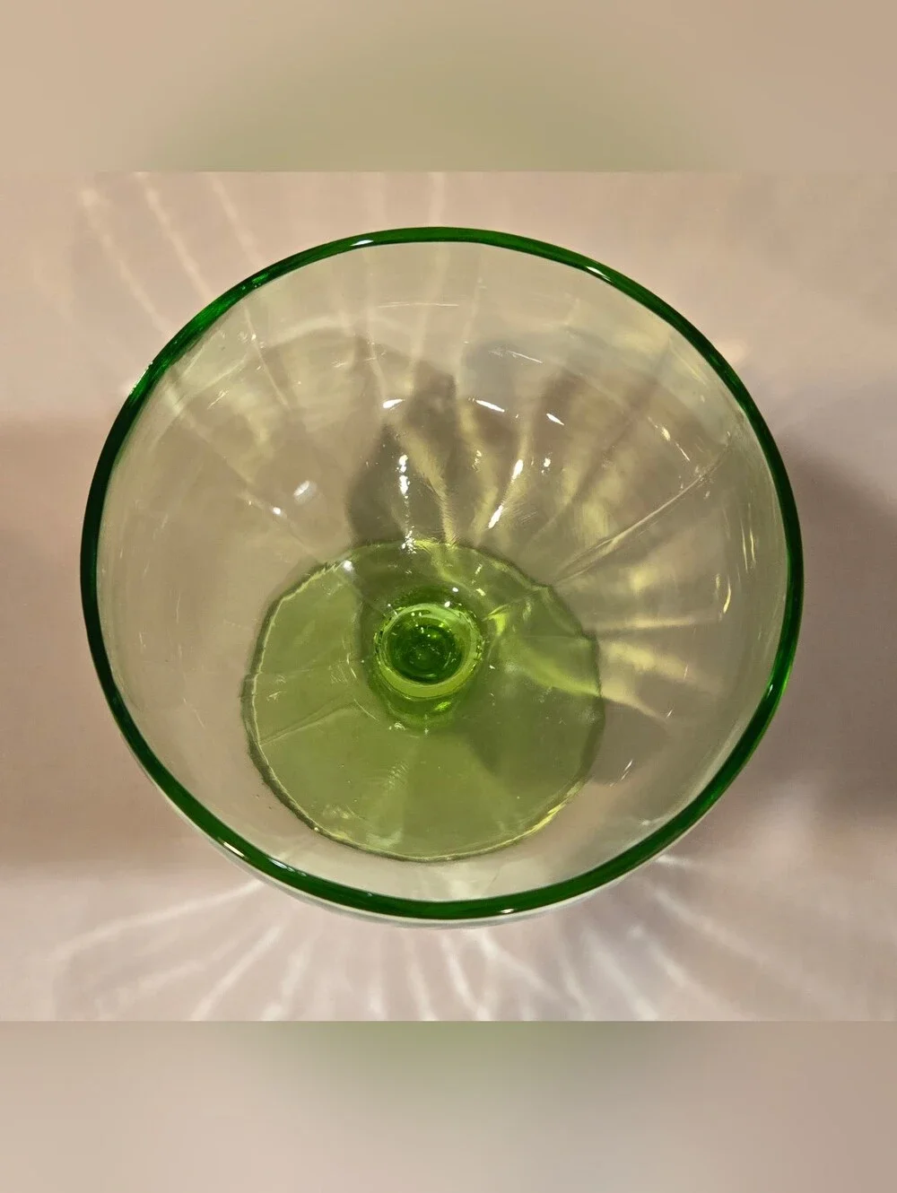 Vintage Depression Green Glass Dessert Coupes - Set of 10